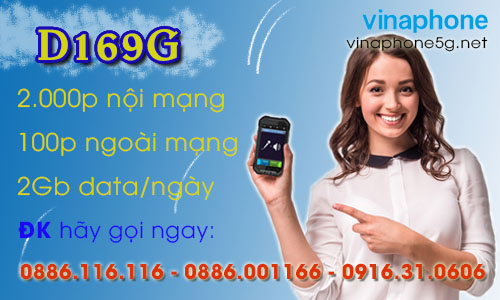 D169G Gói Vinaphone Trả Sau Giá Rẻ Data 2Gb/ngày