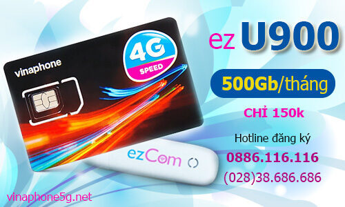 gói 4G Vinaphone 500Gb ezcom U900 U1500