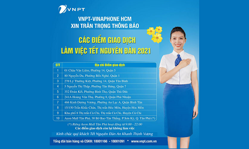 Lịch Làm Việc Tết Nguyên Đán 2021 VNPT Vinaphone HCM